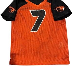 Oregon State Beavers Kids 4T Jersey #7 Orange Black Logo Rivalry Threads EUC